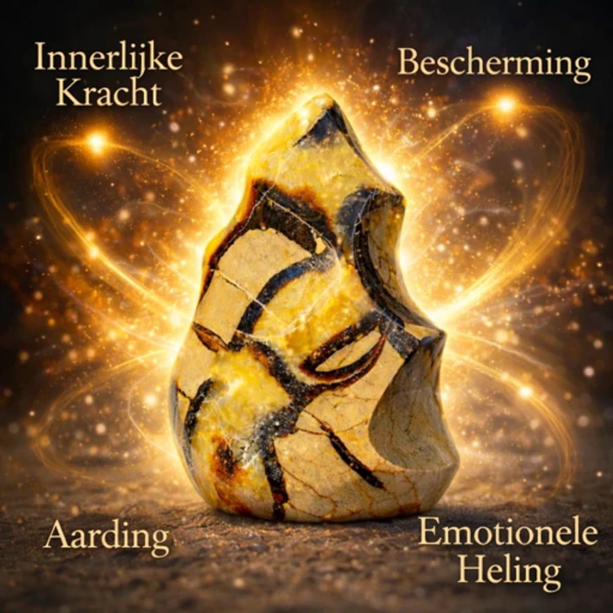 S4H® Septarie Vlam 700–800 g – Gepolijste Natuurlijke Edelsteen – Septarian Flame – Aarding, Balans & Innerlijke Kracht – Uniek Decoratiestuk voordelen