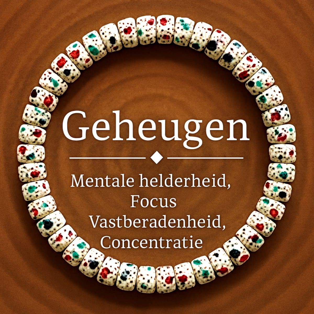 S4H - Memory Armband – 18 cm – Edelsteen Armband voor Geheugen, Focus & Mentale Helderheid – Handgemaakt Natuurproduct