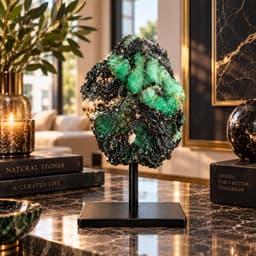 S4H® Ruwe Smaragd op Standaard – Natuurlijke Groene Edelsteen – Luxe Kristal Woondecoratie – Uniek Mineraal voor Interieur, Meditatie & Hartchakra 6