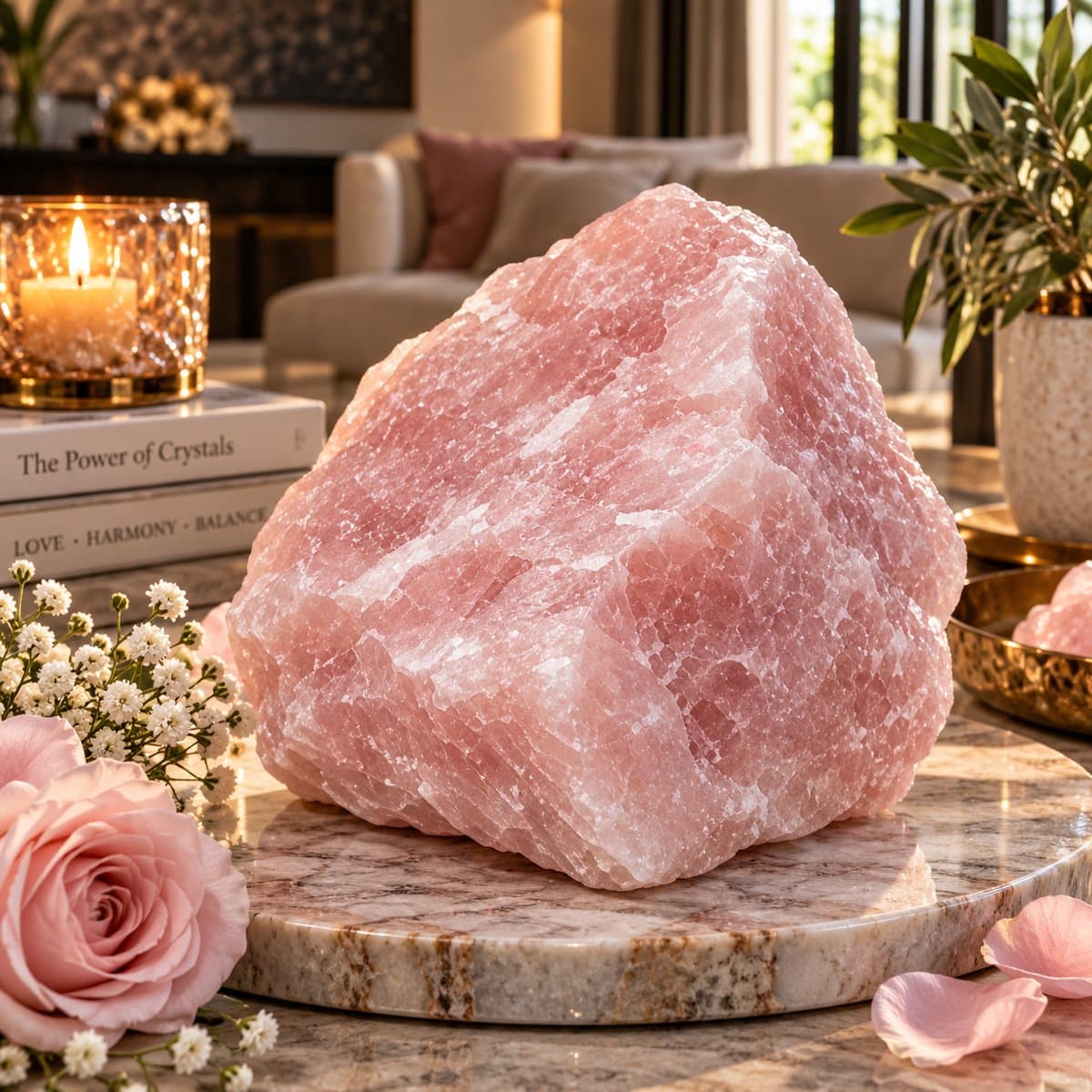 S4H® Ruwe Rozenkwarts XXXL – 4 tot 4,5 kg – Grote Premium Edelsteen – Liefde, Harmonie & Rust – Natuursteen voor Interieur & Meditatie voordelen