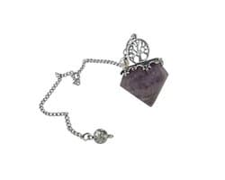 S4H Amethist Pendel met Levensboom – Edelsteen Pendulum – Intuïtie, Chakra Healing & Spirituele Bescherming – Handgemaakt