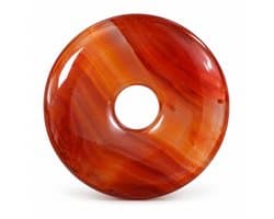S4H® Rode Jaspis Donut Hanger – Gepolijste Edelsteen – 30 mm – Rode Natuursteen – Kracht, Energie & Aarding