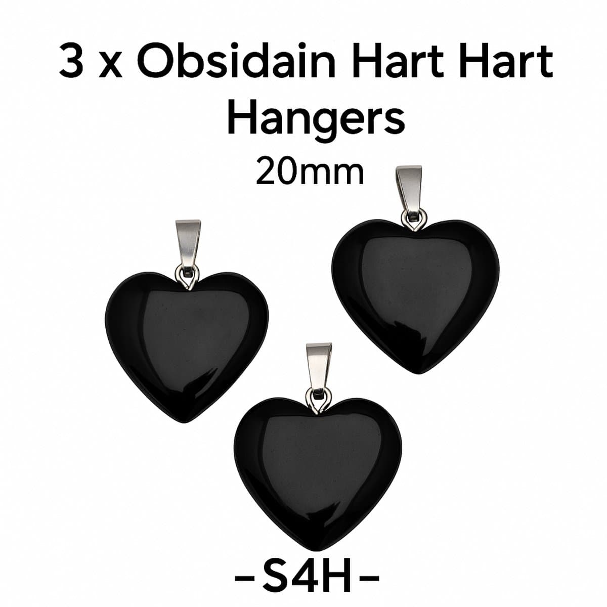 S4H – 3 x Obsidian Hart Hangers (20mm)