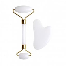 S4H Witte Jade Gezichtsroller &amp; Gua Sha Set