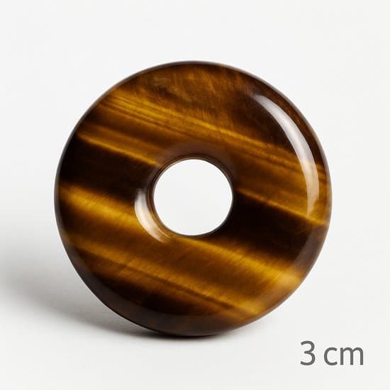 S4H - Gepolijste Donutvormige Tijgeroog Edelsteen 30 mm