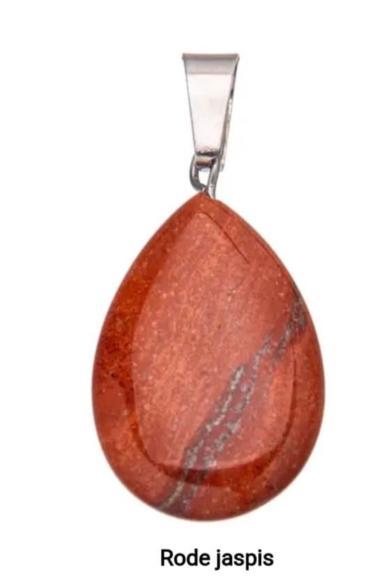 S4H Rode Jaspis Hanger Druppel 2 stuks