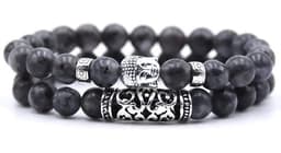 S4H Buddha Armband – Onyx – 8 mm Natuurstenen Kralen – Bescherming & Balans – Unisex Spirituele Armband (18–21 cm)