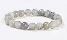 S4H Spectroliet Wit Edelstenen Armband 8 mm kralen / size 18 cm