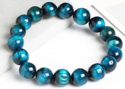 S4H Tijgeroog edelstenen 1x Bruin en 1 x blauw armband 8mm kralen / size 18cm 2 stks 2