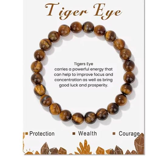 S4H Tijgeroog edelstenen armband 8mm kralen / size 18 cm