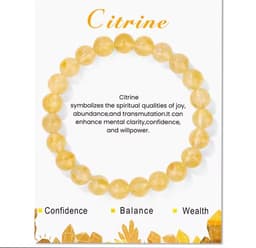 S4H CITRIEN Edelstenen armband 8 mm kralen / size 18 cm