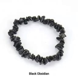 S4H 2 stuks Zwarte Obsidian Splitarmband 18 cm 2