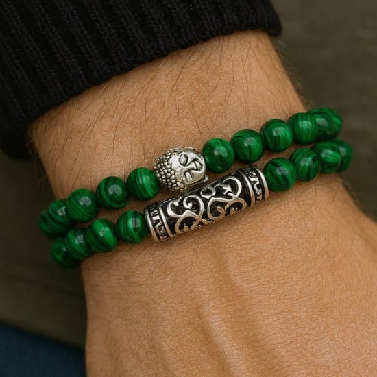 S4H Malachiet Buddha Armband – 8 mm Edelstenen Kralen – Spirituele Bescherming & Balans