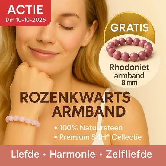 S4H Rozenkwarts A7 Kwaliteit Edelstenen Armband 8 mm kralen / size 18 cm + Aktie Gratis Rhodoniet armband!!