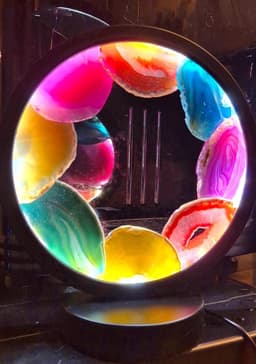 S4H Edelstenen Lamp Rond - 7 Kleuren USB Aansluiting - Helende Kristallen Sfeerverlichting