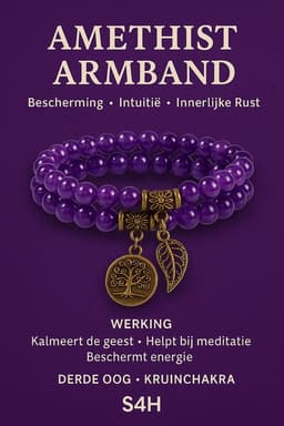 Amethist Mala Armband – Bescherming, Intuïtie & Innerlijke Rust | S4H 10