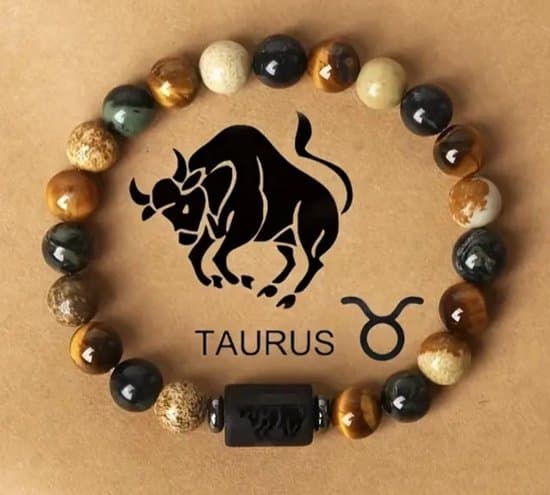 S4H Taurus Armband – Edelsteen Horoscoop Armband Stier – Tijgeroog & Natuursteen – 18 cm – Rust, Kracht & Stabiliteit – Cadeau voor Hem & Haar