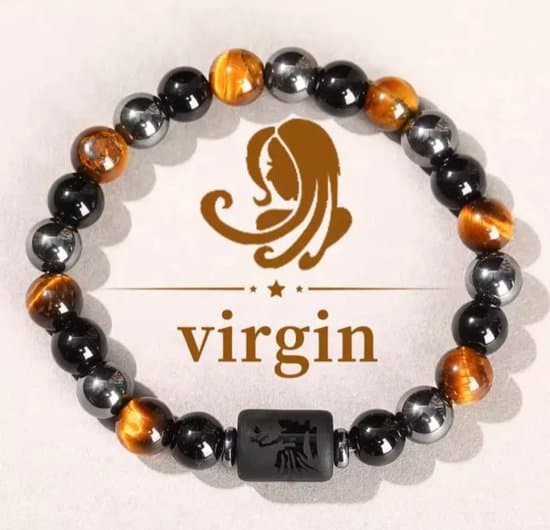 S4H Sterrenbeeld Armband Virgo – Tijgeroog, Hematiet & Obsidiaan | Maagd Edelsteen Armband