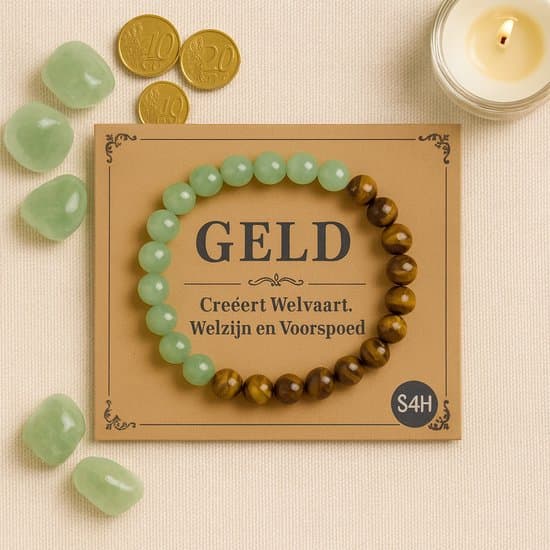 S4H® Money Armband Aventurijn & Tijgeroog – Edelstenen Armband voor Rijkdom, Succes & Welvaart – Geluk en Manifestatie Sieraad