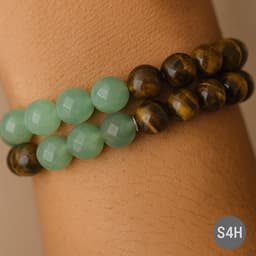 S4H® Money Armband Aventurijn & Tijgeroog – Edelstenen Armband voor Rijkdom, Succes & Welvaart – Geluk en Manifestatie Sieraad 2