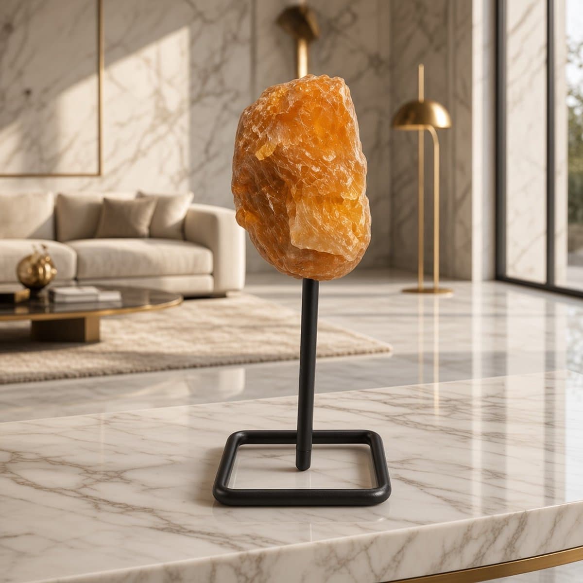 S4H - Ruwe Agaat op Standaard – Natuurlijke Edelsteen Decoratie – Stabiliteit & Bescherming – Uniek Interieurstuk – Spiritueel Cadeau