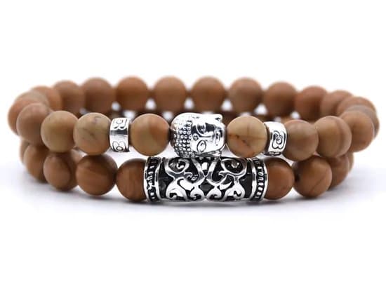 S4H Edelsteen Armband – 2-delige Set – Natuurlijke Bruine Jaspis Kralen – Buddha Armband voor Balans & Innerlijke Rust – Handgemaakt Unisex Sieraad