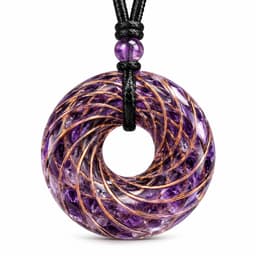 S4H® Orgonite Amethist Donut Hanger – Torus Ketting met Koper Wire Wrap – Edelsteen Ketting – Spiritueel Sieraad – Unisex