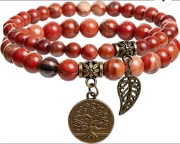 S4H Turquoise Keizer Jaspis Armband – 2-delige Set – Emperor Jasper Edelsteen voor Bescherming, Rust & Aarding – Tree of Life Armband – Handgemaakt Unisex Sieraad