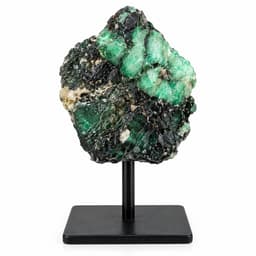 S4H® Ruwe Smaragd op Standaard – Natuurlijke Groene Edelsteen – Luxe Kristal Woondecoratie – Uniek Mineraal voor Interieur, Meditatie & Hartchakra