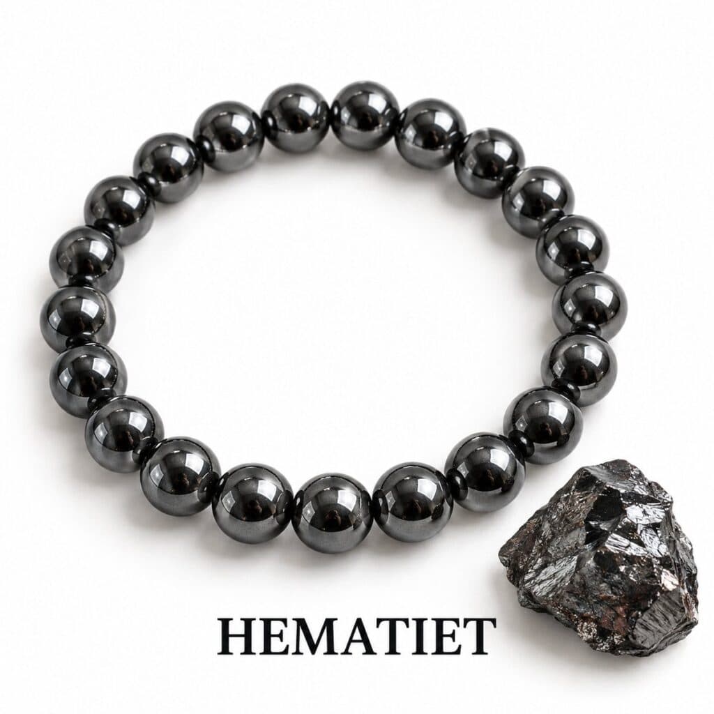 S4H Hematiet Edelstenen Armband – 8 mm Kralen – 18 cm
