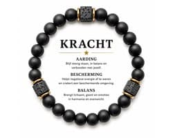 S4H Kracht Kralenarmband – Lavasteen – 8 mm – 18 cm