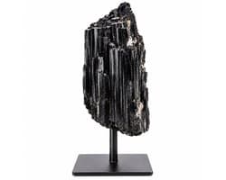 S4H® Zwarte Toermalijn op Standaard – Edelsteen 20 cm – 750-1000 gram – Ruwe Toermalijn – Bescherming & Luxe Woondecoratie