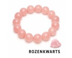 S4H Rozenkwarts Liefdes Edelstenen Armband – 14 mm Kralen | Trek Liefde & Harmonie aan - HOOGSTE KWALITEITS