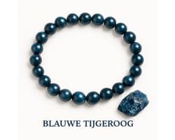 S4H Tijgeroog Blauw Edelstenen Armband 8mm Kralen 18 cm | Spirituele Armband | Stones for Health