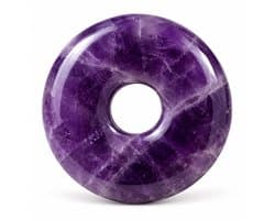 S4H® Amethist Donut Hanger – Gepolijste Edelsteen – 30 mm – Paarse Natuursteen – Rust, Balans & Spirituele Groei
