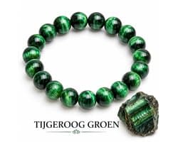 S4H® Groene Tijgeroog Armband 18 cm – 8 mm Edelsteen Kralen – Bescherming, Zelfvertrouwen & Balans – Unisex