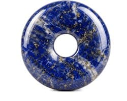 S4H® Lapis Lazuli Donut Hanger – Gepolijste Edelsteen – 30 mm – Blauwe Natuursteen – Wijsheid, Inzicht & Zelfvertrouwen