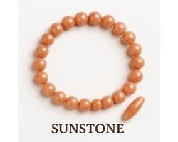S4H SUNSTONE EDELSTENEN ARMBAND 8MM / KRALEN 18 CM SIZE