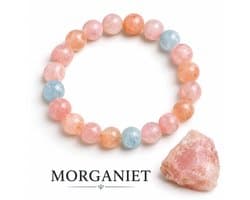 S4H® Morganiet Edelstenen Armband – 8 mm Kralen – 18 cm – Liefde & Harmonie – Roze Edelsteen Armband voor Rust, Balans & Zelfliefde