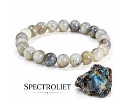 S4H® Spectroliet Armband – 18 cm – 8 mm Edelsteen Kralen – Labradoriet Variant – Bescherming, Intuïtie & Balans – Unisex