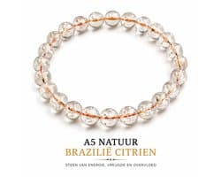 S4H® Brazil Citrien Armband – 5A Kwaliteit – 8 mm – 18 cm – Natuurlijke Citrien uit Brazilië