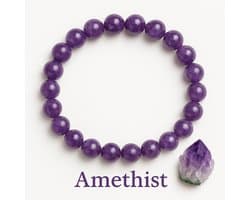 S4H Amethist Kralenarmband - 8 mm - 18 cm