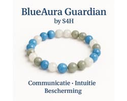 S4H BlueAura Guardian – Aquamarijn, Maansteen & Labradoriet Armband – Communicatie, Intuïtie & Bescherming – Handgemaakte Edelsteen Armband voor Keelchakra & Derde Oog