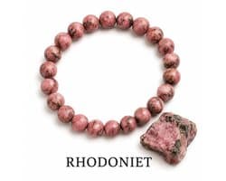 S4H Rhodoniet Armband – 8 mm Edelstenen / 18 cm