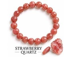 S4H® Strawberry Quartz Edelstenen Armband – 8 mm Kralen – Aardbeienkwarts – Liefde, Positiviteit, Zelfliefde & Emotionele Balans