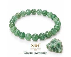 S4H® Groene Aventurijn Edelstenen Armband – 8 mm Kralen – 18 cm – Aventurijn Armband Dames & Heren – Geluk, Positiviteit & Balan