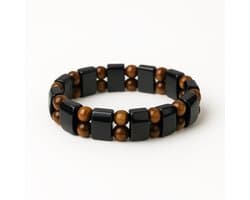 S4H Armband Tijgeroog & Hematiet – Geometrisch Design