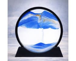 S4H - 3D Zandkunst Cirkel – Moving Sand Art Picture Blauw/Wit – Rustgevende Relax Decoratie – S4H