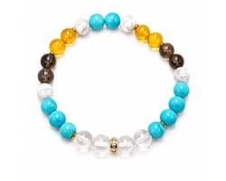 S4H - Element Lucht Armband – Howliet, Turkoois, Citrien, Rookkwarts & Bergkristal | Rust, Helderheid & Vrijheid