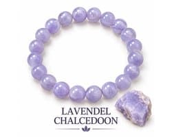 S4H® Lavendel Chalcedoon Edelstenen Armband – 8 mm Kralen – 18 cm – Handgemaakt – Rust, Balans & Harmonie – Unisex